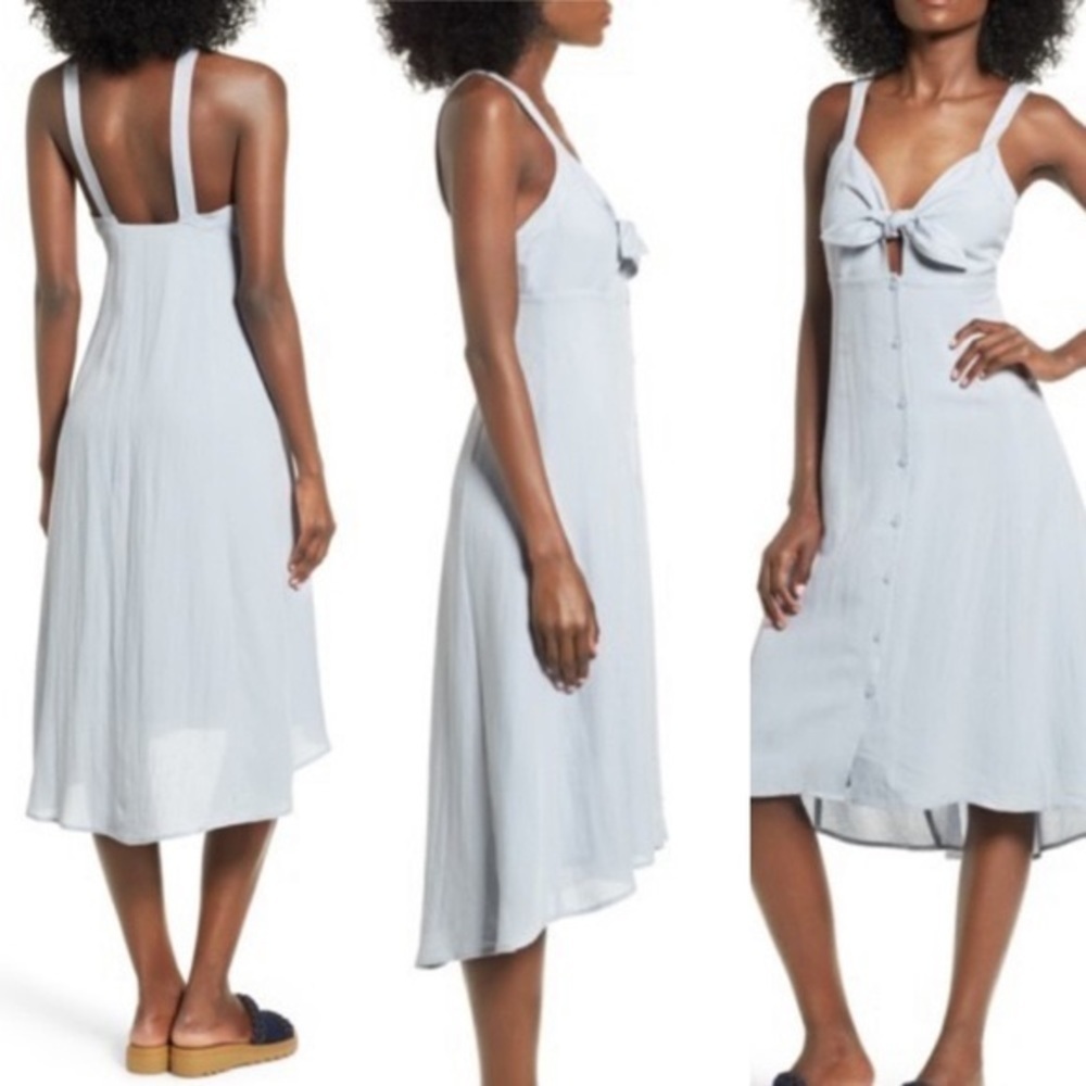 ASTR the Label Tie Front Midi Dress SZ L